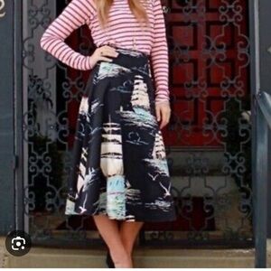 Anthropologie Nautical Print Skirt